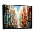 thumbnail image 2 of Designart "Colorful Towers Skyward Euphony I" Cityscapes Floater Framed Canvas Art Print, 2 of 7