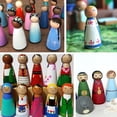 thumbnail image 2 of Gymnture 10x Unfinished Wooden Peg Dolls Christmas Figures DIY Painting Crafts, 2 of 10