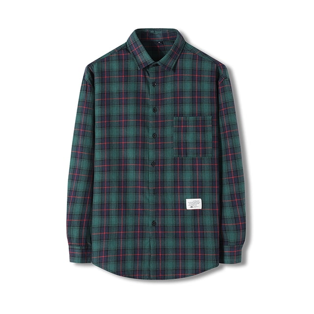 WREESH la Nouvelle Chemise en Flanelle à Carreaux à Manches Longues pour Homme, Coupe Régulière, Mode Décontractée