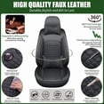thumbnail image 5 of Full Set Car Seat Covers Fit for Honda Civic 2020-2026,5pcs PU Leather Car Seat Cushion Protector Waterproof&Airbag Compatible,Black, 5 of 7