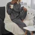 thumbnail image 5 of LIZUOJUN Pajama Sets for Women 2 Piece Fleece Long Sleeve Pants Sleepwear Lounge Set Soft Cozy Warm Pjs Loungewear Round Neck Pajama Warm Cozy Sleepwear - M, 5 of 5