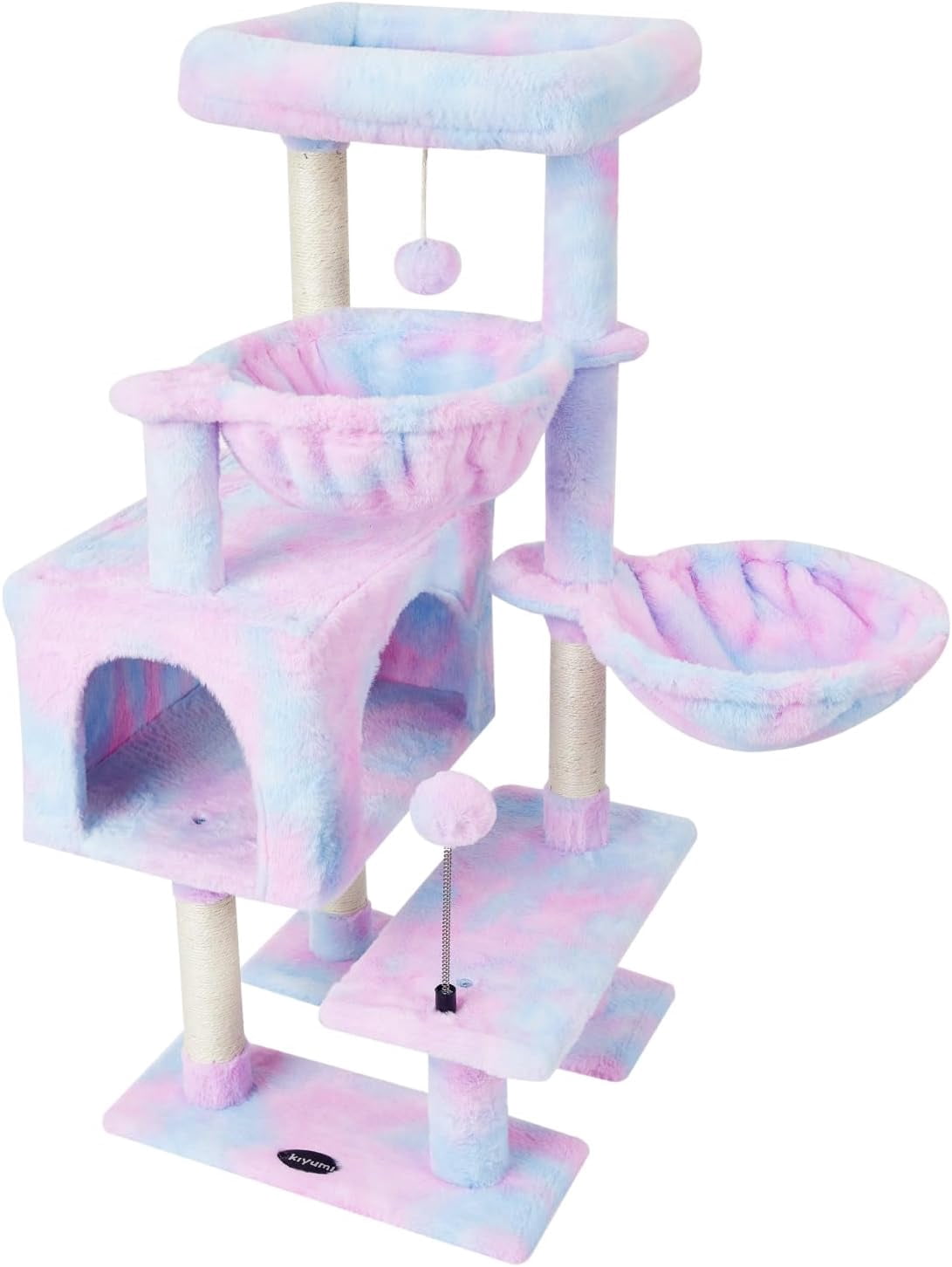 Cat Tree Cat Tower Condo with Sisal Scratching Post for Indoor Cats Cat Tree Cat Furniture with Hammock Perch and Kitten Ball Toys