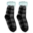 thumbnail image 5 of CUZIBR Wool Socks Cute Cartoon Print Winter Thickened Fuzzy Lined Velvet Slipper Socks Non- Crew Boot Stockings Comfy Dailywear,Grey,One Size, 5 of 6
