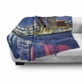 thumbnail image 3 of City Soft Flannel Fleece Blanket, Resort Casinos on Shore at Night Atlantic City New Jersey United States, Cozy Plush for Indoor and Outdoor Use, 60" x 80", Violet Blue Pink Yellow, by Ambesonne, 3 of 6