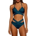 thumbnail image 6 of Afdoent Women's Bikini Sets Two Piece High Waisted Push Up Swimsuit Wrap 2 Piece Bathing Suit Beachwear, 6 of 8