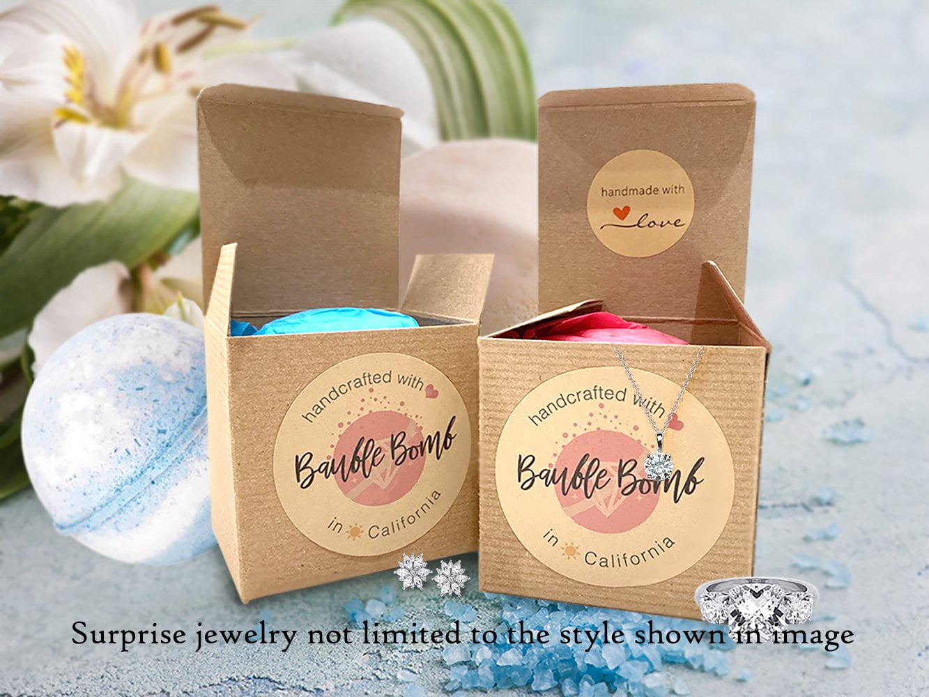 Ivy & Bauble Handmade Clean Fresh Scent Jewelry Bath Bombs with Surprise Ring |Made in USA |No Paraben No Preservatives No Phosphate| Aroma Therapeutic Moisturizer for Bubble & Spa Bath| 8oz-Size 5