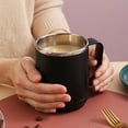 thumbnail image 4 of SuoKom Coffee Mug, Portable Double Layer Stainless Steel Mug with Lid and Handle, Induction Heatable, Insulated Coffee Mug for Travel, Camping, Office, 4 of 9
