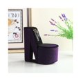 thumbnail image 3 of 9" in Purple Iridescent Velvet High Heel Shoe Display W/Hooks Jewelry Box, 3 of 4