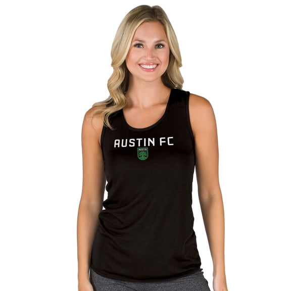 Women's Concepts Sport Black Austin FC Marathon Racerback Scoop Neck Tank Top
