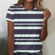 thumbnail image 4 of Camiseta de Cuello Redondo de Manga Corta con Suéter Impreso Casual para las Mujeres, Ligero Top Diario, 4 of 4