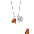 thumbnail image 2 of Delight Jewelry Resin Laughing Buddha Silvertone Script Initial Disc - U - Charm Necklace, 20"+3", 2 of 4