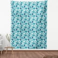 thumbnail image 4 of Ambesonne Floral Fabric by the Yard Upholstery, Nature Aquatic Blossoms Art, 10 Yards, Indigo and Turquoise, 4 of 5