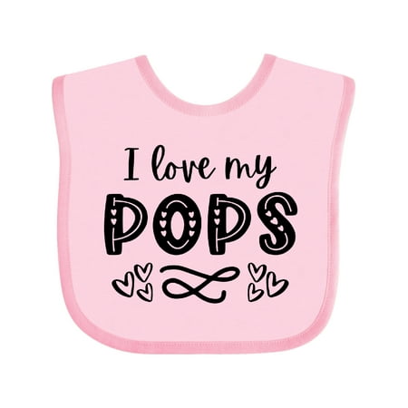 

Inktastic I Love My Pops with Hearts Gift Baby Boy or Baby Girl Bib