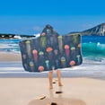 thumbnail image 2 of Yayeee Kids Hooded Towel with Hand Pockets Beach Soft Absorbent Bath Wrap 50 x 23.5 inch, Cartoon Jellyfish Pattern, 2 of 5