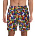 thumbnail image 2 of Picia Bowling Colorful pattern Mens Swim Trunks with Compression Liner Stretch Beach Shorts Quick Dry with Zipper Pockets No-Chafing Board Shorts-XX-Large, 2 of 9