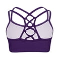 thumbnail image 2 of Yartina Kids Girls Criss-Cross Crop Tops Sports Bra for Gymnastics Ballet Dance Stage Performance Purple 8, 2 of 7