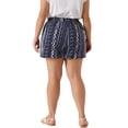 thumbnail image 4 of DARING DIVA Women's Plus Short Boho Beach Pant Pocket Casual Shorts 2X Navy Blue, 4 of 6