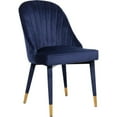 thumbnail image 3 of Pemberly Row Contemporary Navy Velvet Dining Chair (Set of 2), 3 of 4