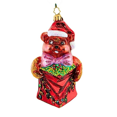 Christopher Radko Company 4.50In Cubby Surprise, Glass, Ornament Teddy Bear Santa 1013104