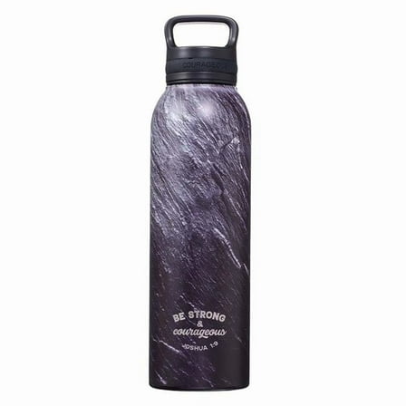 Christian Art Gifts 255557 Stainless Water Bottle, Be Strong & Courageous Joshua 1-9
