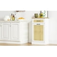thumbnail image 6 of Rattan Double Trash Cabinet Tilt Out, Hidden Trash Can Cabinet 10 Gallon Storage Holder, Freestanding Pet-Proof Garbage Can Cabinet for Kitchen Dining Living Room, 6 of 9