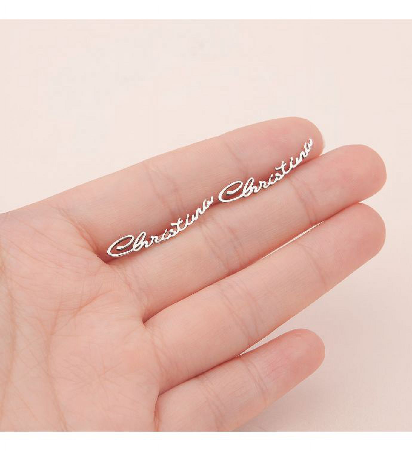 Anavia Personalized Sterling Silver Name Earring - Dainty Name Earring - Personalized Jewelry - Bridesmaid Gift for Her