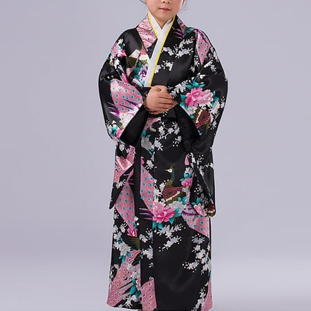 

QISIWOLE Fashion Girls Kimono Tradition Improved Printing Cardigan Pajamas Robe Formal Wear Kimono Set Savings !