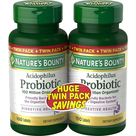 Nature's Bounty Acidophilus Probiotic Dietary Supplement Tablets, 200 (Best Over The Counter Probiotic)