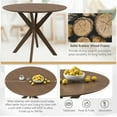 thumbnail image 5 of Round Dining Table, 36” Vintage Coffee Table for 2-4, Mid Century Farmhouse Table with Pedestal Base & Solid Wood Legs, Walnut Wood Kitchen Table for Small Space, Home, Office, Living Room, 5 of 18