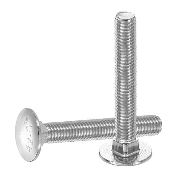 Uxcell 15Pack M8 x 55mm Stainless Steel Carriage Bolts Round Head Square Neck, Silver