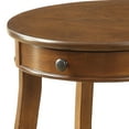 thumbnail image 3 of Round Walnut End Table With Drawer And Shelf For Home Decor Wood 1 Bottom Compartment, 3 of 3