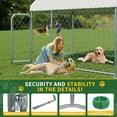 thumbnail image 6 of SELOOYE Outdoor Large Dog Kennel 6.6 x 6.6 FT, Heavy Duty Dog Enclosure with UV & Rain-Proof Fully Covered Roof, Rustproof Metal Mesh, Double Security Locks, 6 of 8
