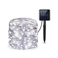 thumbnail image 1 of Guirnalda de luces solares para exteriores, 12 m, 120 LED, impermeable, con 8 modos de iluminación para jardín, patio, casa, Navidad, boda, fiesta, color blanco, 1 of 3