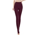 thumbnail image 2 of uublik Thermal Leggings for Women Long Johns for Women Fleece Lined Thermal Underwear Bottoms, Wine, 2 of 3