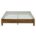 thumbnail image 2 of Open Box Slatted King Size Wooden Bed Frame with Turned Legs, Natural Brown- Saltoro Sherpi, 2 of 7