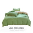 thumbnail image 3 of Gallickan King Bedding Sets of 4, Soft Bed Sheet Set, Lightweight Cotton - Modern Style Solid Color Quilt Set for All Season, 1 Sheet, 1 Quilt Cover, 2 Pillowcase, Green, 3 of 9