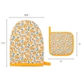 thumbnail image 7 of Unique Bargains Oven Mitts Pot Holders Heat Resistant Kitchen Glove Yellow 7.1x5.5inch, 7 of 7