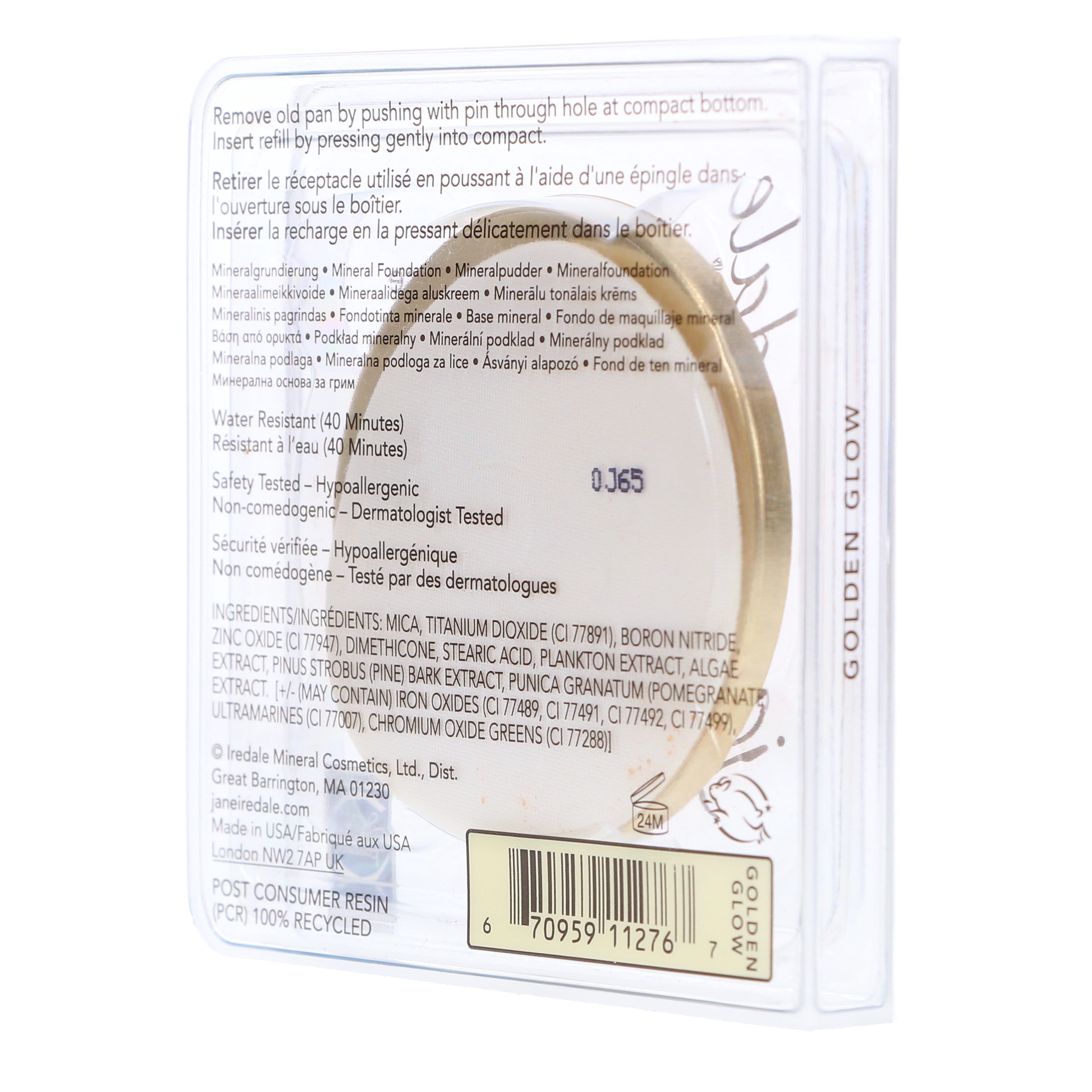 Jane Iredale PurePressed Base Foundation Refill SPF 20, Golden Glow, 0.35 oz