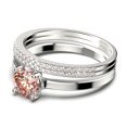 thumbnail image 4 of Spectacular And Decorative 2.00 Carat Round Cut Morganite Solitaire Engagement Ring, Wedding Ring, Trio Set in 925 Sterling Silver With 18k White Gold Plating Gift For Her, 4 of 4