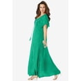 thumbnail image 3 of Roaman's Women's Plus Size Flutter Sleeve Hand Crinkled Maxi Dress – Curvy A-Line, 3 of 4