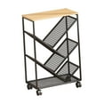 thumbnail image 3 of veasfak Mobile Bookshelf Cart Storage Rack Beside Album Rolling Bookcase with Wheels Black, 3 of 9