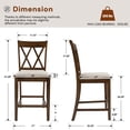 thumbnail image 4 of Dayalane Farmhouse Bar Stools Set of 2, 24" X Back Wood Upholstered Counter Height Barstools for Kitchen Island, Cafe&Bistro, Pub, Dining Room,, 4 of 7
