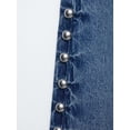 thumbnail image 5 of Wide-Leg Jeans with Side Button Detailing (S, Blue), 5 of 6