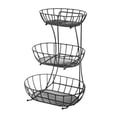 thumbnail image 2 of kowaku 3 Tier Fruit Basket Bowl Metal Wire Storage Basket Stand Serving Tray Counter Top Space Saving Serving Bowl Kitchen Organizer black, 2 of 9