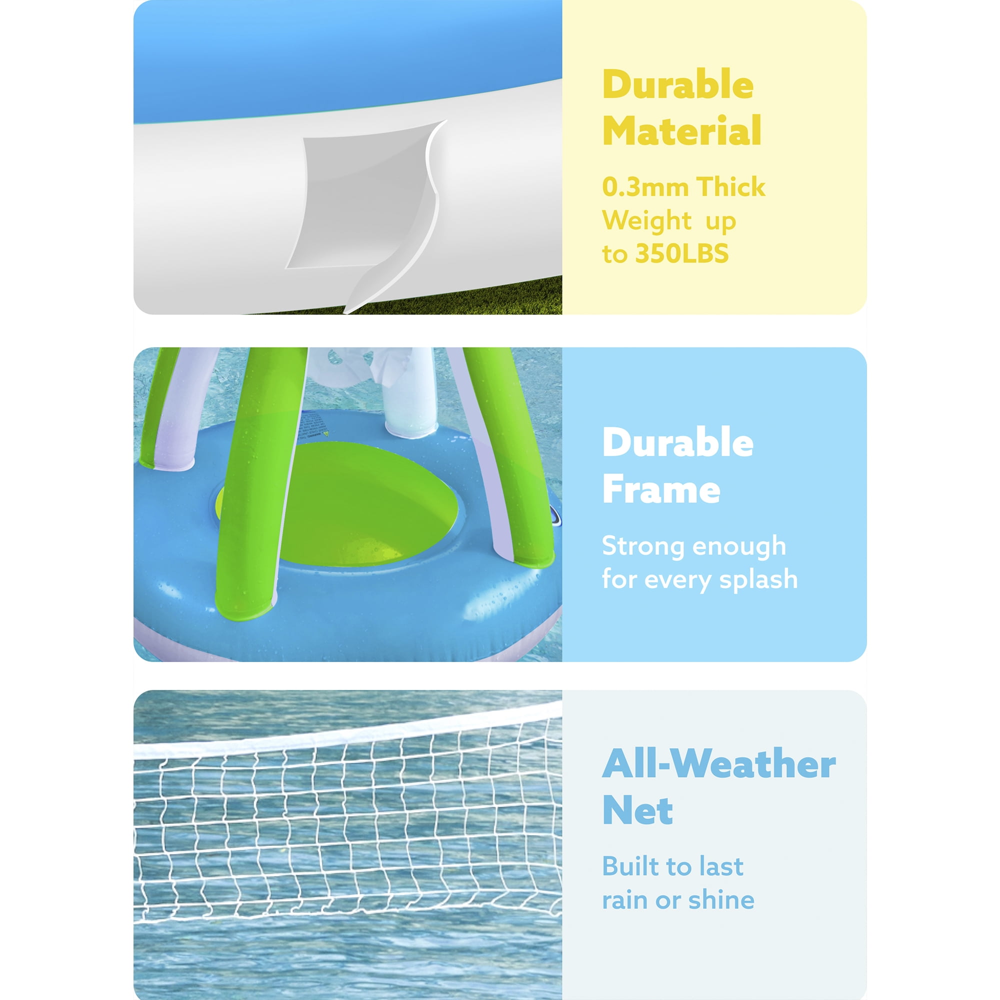 Joyfy Pool Toys with Pool Volleyball & Pool Basketball Hoop, Summer Pool Game for Kids and Pool Floats for Adults