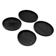 thumbnail image 4 of 4pcs Wooden Tray Slip Resistant Spill Proof Durable Safe Multifunctional Round Serving Tray for Restaurant Black, 4 of 14