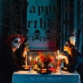 thumbnail image 4 of Guirnalda de cumpleaños gótica negra con brillo y calaveras Difuento, 4 of 7