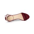 thumbnail image 4 of BLISSFUL STEP Women's Ankle Strap High Block Heels Sandals Burgundy 8.5, 4 of 7
