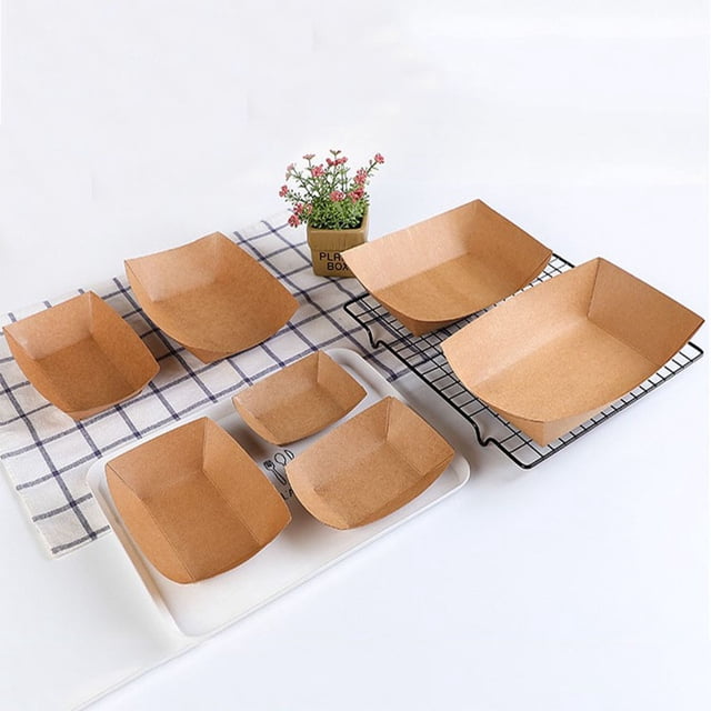 stanreset Kraft Paper Bag Packaging Carton Snack Box Lightweight Single-use Container Hamburger Donut Bread Bag Food Packing 14.7x9x5cm