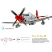 Bruce&Shark RC Plane, 2.4GHz 4 Channel Brushless Remote Control Jet Airplane for Adults, WLtoys RC Aircraft Fighter with 6-Axis Gyro, LED Searchlight, Easy to Fly for Boys and Girls